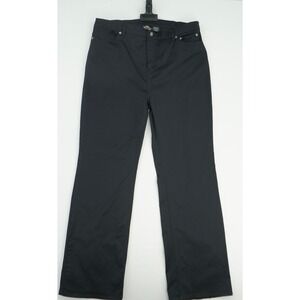 Harley-Davidson Womens Black Straight Leg Pants Size 18 Inseam 33 Stretch Work